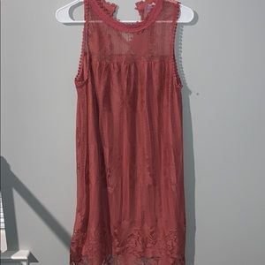 Pink lace dress